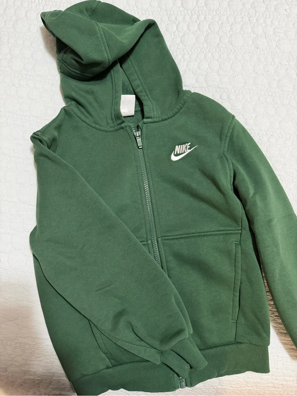 Nike Kids Green Full-Zip Hooded Sweatshirt